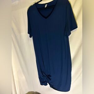 Short sleeve v neck tshirt dress